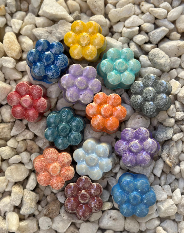 Set of 13 Handmade Concrete Mini Flowers by BackyardStoneArt